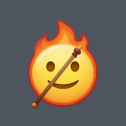 a professionally designed burning stake emoji, vector art
