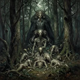 Forest of damned souls by Beksinski, 4k, masterpiece