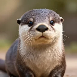 portrait of a very cute gray otter in the style of zootopia. volumetric lighting, subsurface scattering, hyperrealistic, render, hyperdetailed