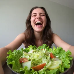 dmt gopro photo first person perspective of psilocybin woman laughing at sallad
