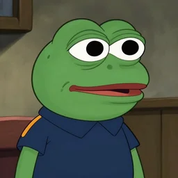 close - up of funny pepe as a frog in a uniform, by matt furie