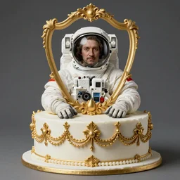 rococo baroque rococo portrait painting astronaut Greg Hildebrandt high detail fancy cake