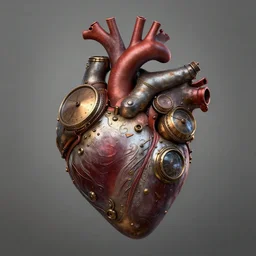 hyper realistic steampunk heart, hyper detailled, 4 k