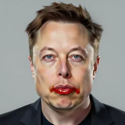 a painting of elon musk with a mustache covered in tomato sauce. he is saying'mamma mia '. by leonardo da vinci. trending on artstation