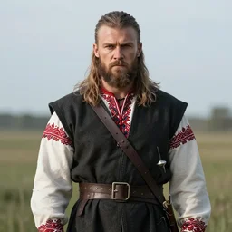 a still frame of ragnar lothbrok portrait as ukrainian kozak