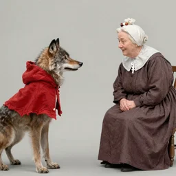little red riding hood discovering the wolf dressed up as her grandmother by norman rockwell