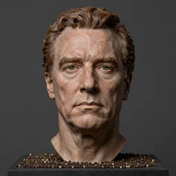studio photograph of hyperrealistic accurate portrait sculpture of timothy dalton, beautiful symmetrical!! face accurate face detailed face realistic proportions, made of peppercorns on a pedestal by ron mueck and matthew barney and greg rutkowski, hyperrealism cinematic lighting shocking detail 8 k