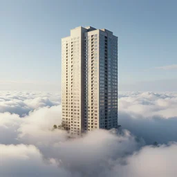 residential tower resting on clouds, highly detailed, trending on artstation, symbolism, surrealism, art