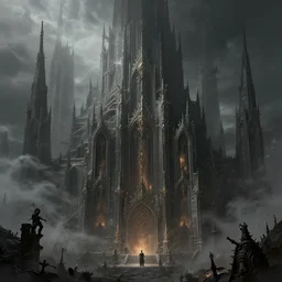 dark, warhammer 4 0 0 0 0 hive city, gothic, massive height, extremely intricate, baroque, fog, greg rutkowski, darek zabrocki, marcin rubinkowski, lorenzo lanfranconi, oleg zherebin, karlkka, trending on artstation