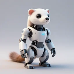 futuristic ferret - shaped robot, robotic ferret - shaped 3 d octane render, cyberpunk ferret - shaped mechanical robot
