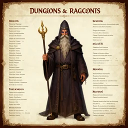dungeons and dragons character sheet art of a one eyed dwarvern wizard, 4 k,