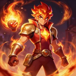 brawlstars fire mage character, digital painting by akihiko yoshida, beautiful