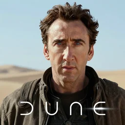 Nicholas Cage in Dune, blue eyes