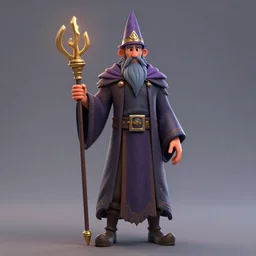 wizard, stylized, 3 d, full body shot, highly detailed, fantasy, concept art, cel shading, toon shading, 4 k, unreal engine, blender, artstation