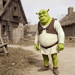 Shrek sighting. 1940s photograph.