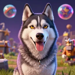 portrait husky borderlands 3 psycho, nick offerman, ( neon ) ( mandelbulb ) octane render, detailed, brawl stars, unreal engine 5, cinema 4 d cinematic, artstation, greg rutkowski, clash of clan, clash royal