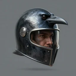 portrait of raven themed helmet. concept art contest winner by christoph ferreira ( 2 0 0 7 ).
