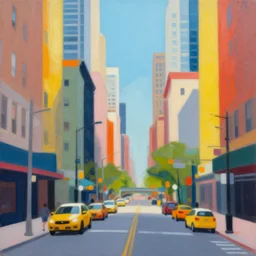 new york city streets abstract flat painting dream