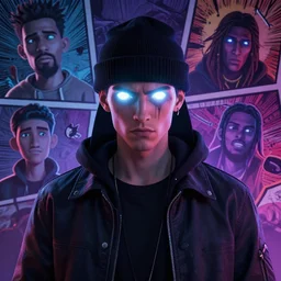 portrait of hip hop nosferatu, led lights, mattepainting concept blizzard pixar maya engine on stylized background splash comics global illumination lighting artstation lois van baarle, ilya kuvshinov, rossdraws