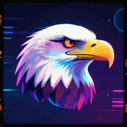 eagle head, portrait, vaporwave, synthwave, neon, vector graphics, cinematic, volumetric lighting, f 8 aperture, cinematic eastman 5 3 8 4 film, photorealistic