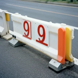 a realistic photo of the road safety barrier, 1 9 9 0, photorealistic, reportage