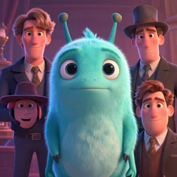 Lofi portrait with a creature, Pixar style by Joe Fenton and Stanley Artgerm and Tom Bagshaw and Tim Burton