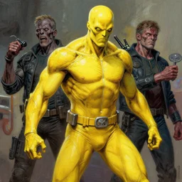 a highly detailed digital undead yellow painting of wally west, by james gurney, greg rutkowski, by craig mullins, color dodge