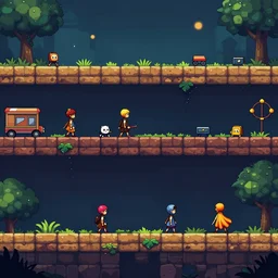 side scroller 2d game by dead cells artist Rendering a game scenario . full of details, by squaresoft and awesomenauts legends , Matte painting, trending on artstation and unreal engine