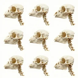 montage of style sheets, bird - headbones with diapsid with a pre - lachrymal fossa, a single occipital condyl, macro photograph by wikipedia and naturalist museum