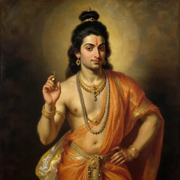 attractive male, hinduism, painting by gaston bussiere, greg rutkowski, j. c. leyendecker