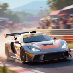 extreme car race. len blur background bokeh. art by ismail inceoglu, filip hodas, and pixar.
