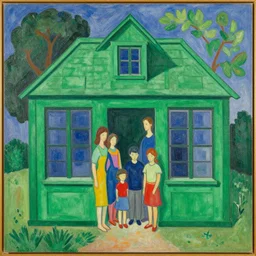family of six, green house by robert delaunay