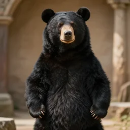 anthropomorphic medieval black bear, fursuit, cosplay, warm light, trending on instagram, photography