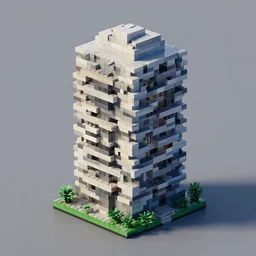 building made of rectangle tetris, octane render, trending on artstation