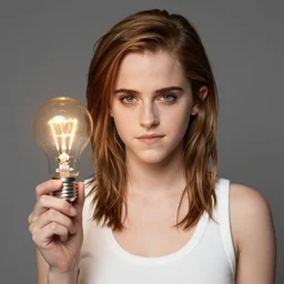 emma watson, as a lightbulb