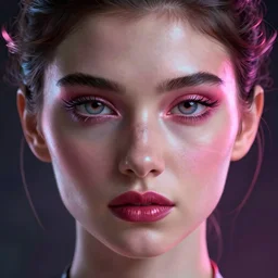 beautiful seductive sensual neon woman, fixed eyes,, by greg rutkowski, symmetry, concept art by artgerm, distance render portrait of a hyper realistic, pixar, intense, epic, powerfull, alphonse mucha, unreal engine, ray tracing, octane render, highly detailed, high quality, 8 k, soft lighting, path traced, and uang guangjian and gil elvgren, symmetry!!