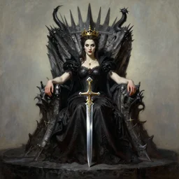 queen of blades, throne of darkness highly detailed painting by gaston bussiere, craig mullins, j. c. leyendecker 8 k