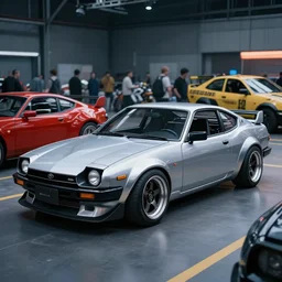 a marketplace photo of a cyberpunk Toyota 86 Trueno, silver, by Beksinski