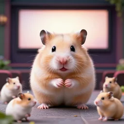 photo of a hamster, outside a cinema, various poses, unedited, soft light, sharp focus, 8 k