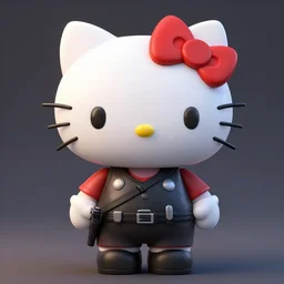 hello kitty as a trained assassin, 8 k, hyper realistic, unreal engine, trending on artstation