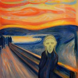 sunset in the style of edvard munch