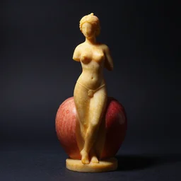 female statue made of apples, studio light, dark background, 3 5 mm photography