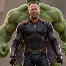 jason statham as the hulk from avengers infinity war, action film still, details, cinematic lighting, sigma 8 5 mm