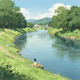 river to the bank by tomokazu matsuyama, trending on artstation