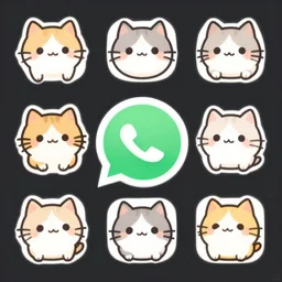 a whatsapp sticker pack of cute cats