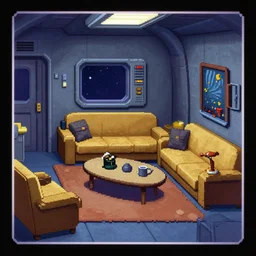 inside an officer's living quarters on a spaceship, from a space themed point and click 2D graphic adventure game, made in 1993, high quality graphics
