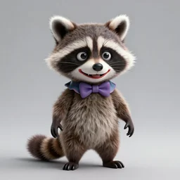 award - winning detailed concept art of a creepy animatronic puppet anthropomorphic raccoon character wearing clown makeup. art by wlop on bcy. net, realistic. detailed fur, art by cheng yi. artstationhd, artgerm, 3 dcg, pixar zootopia. 3 d rendering, high quality model sheet, disney. model sheet detailed