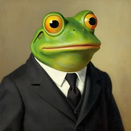 pepe the frog in suit and tie, uncropped, painting by Joseph Christian Leyendecker