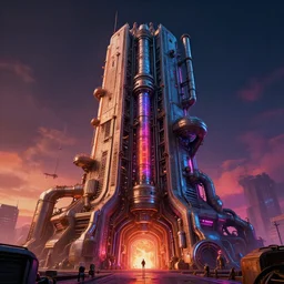 photorealistic movie poster of insustrialpunk monument. hyperdetailed photorealism, 1 0 8 megapixels, amazing depth, high resolution, 3 d shading, 3 d finalrender, 3 d cinematic lighting, glowing rich colors, psychedelic overtones, artstation concept art.