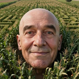hyperrealistic dslr film still of closeup aerial view of corn maze, disguised as billy mays face, stunning 8 k octane comprehensive 3 d render, inspired by istvan sandorfi & greg rutkowski & unreal engine, perfect symmetry, dim volumetric cinematic lighting, extremely hyper - detailed, incredibly real lifelike attributes & flesh texture, intricate, masterpiece, artstation, stunning